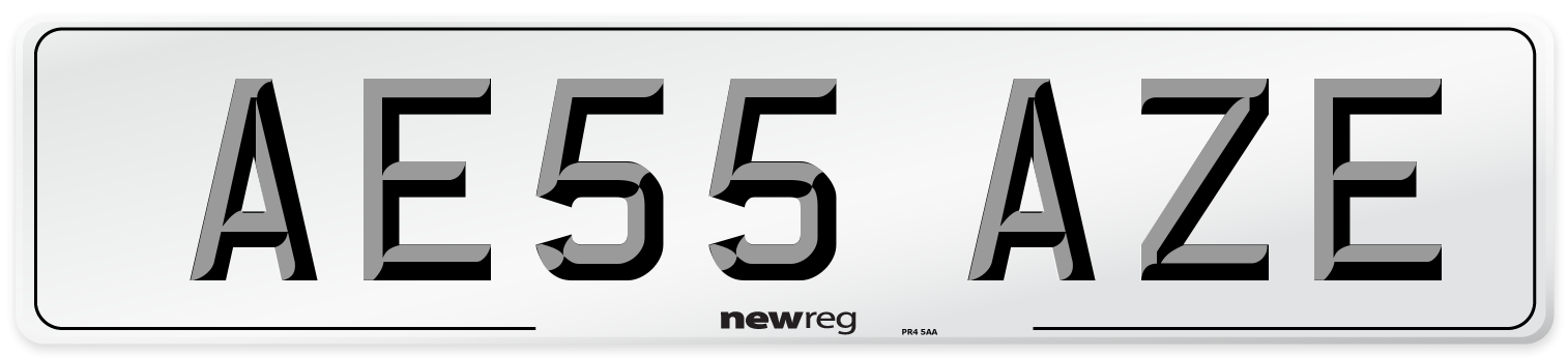 AE55 AZE Number Plate from New Reg